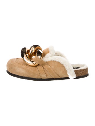 J.W. Anderson Suede Chain-Link Accents Mules
