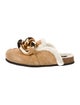 J.W. Anderson Suede Chain-Link Accents Mules