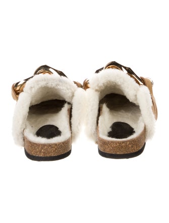 J.W. Anderson Suede Chain-Link Accents Mules