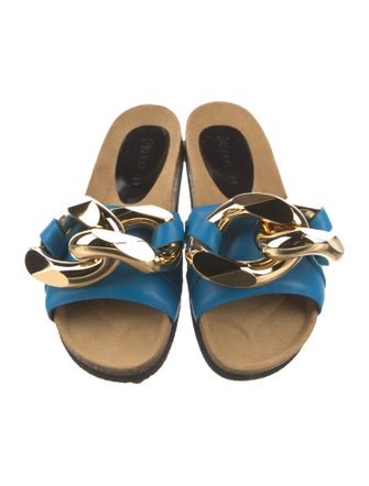 J.W. Anderson Leather Chain-Link Accents Slides