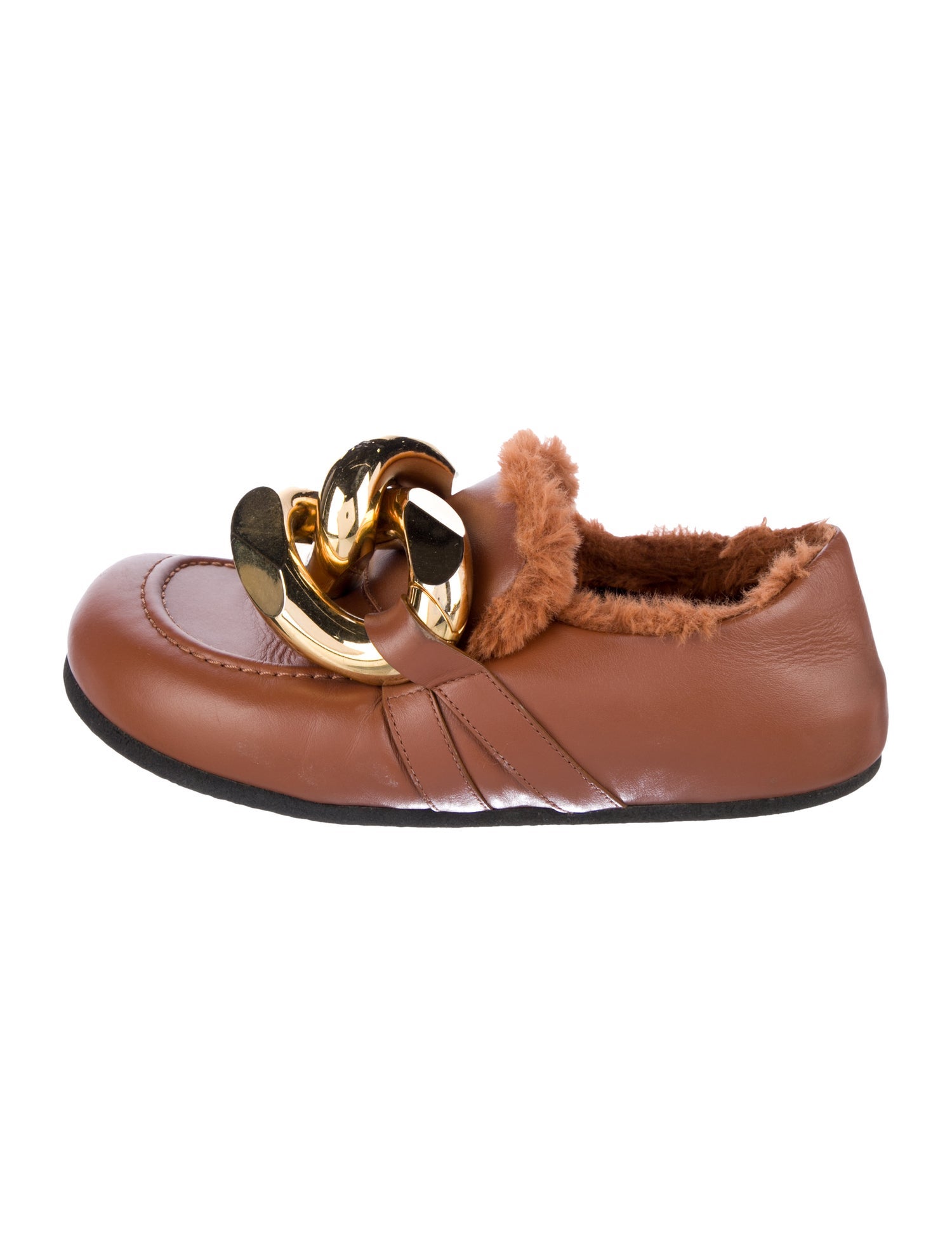 J.W. Anderson Leather Chain-Link Accents Flats