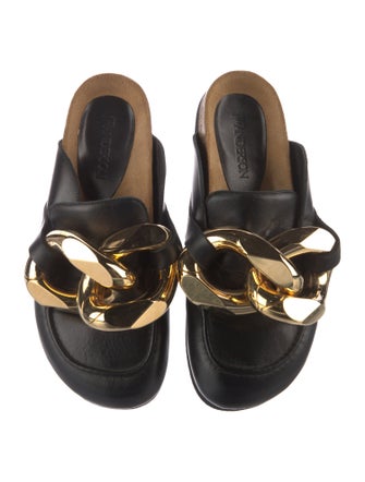 J.W. Anderson Leather Chain-Link Accents Slides