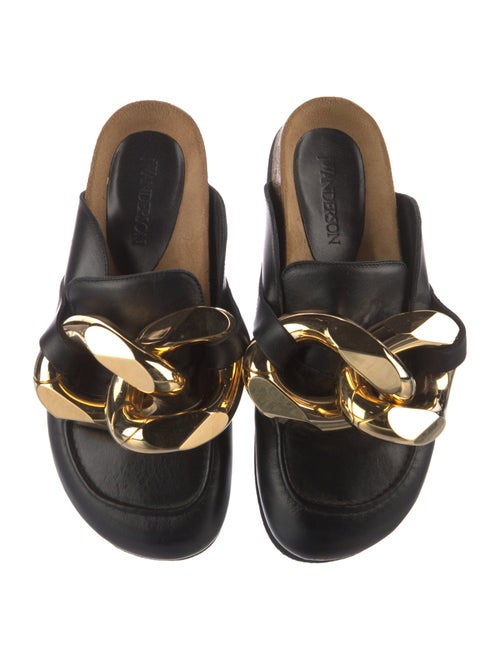 J.W. Anderson Leather Chain-Link Accents Slides