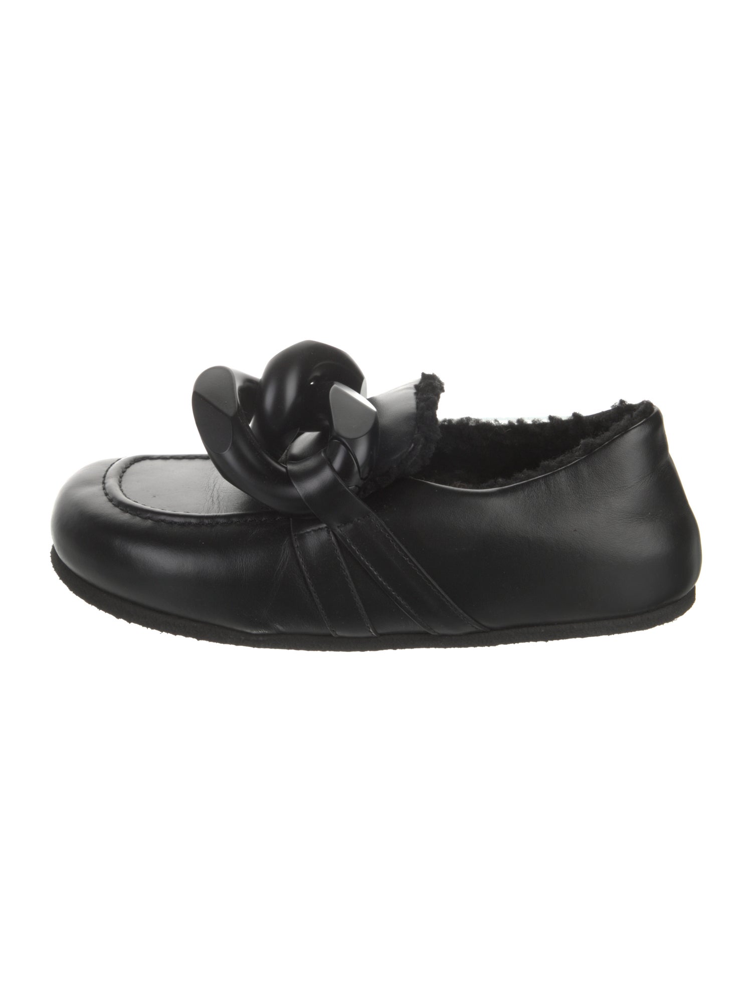 J.W. Anderson Leather Chain-Link Accents Mary Jane Flats