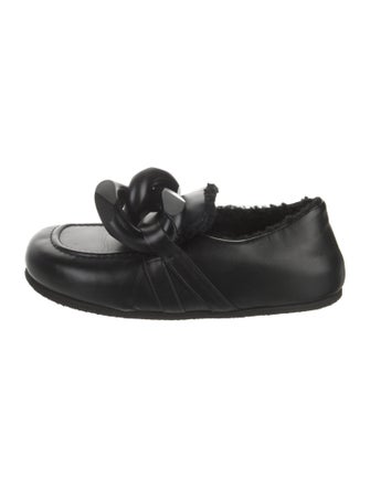 J.W. Anderson Leather Chain-Link Accents Mary Jane Flats