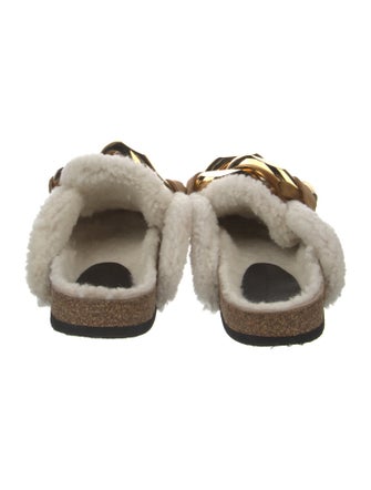 J.W. Anderson Suede Chain-Link Accents Mules