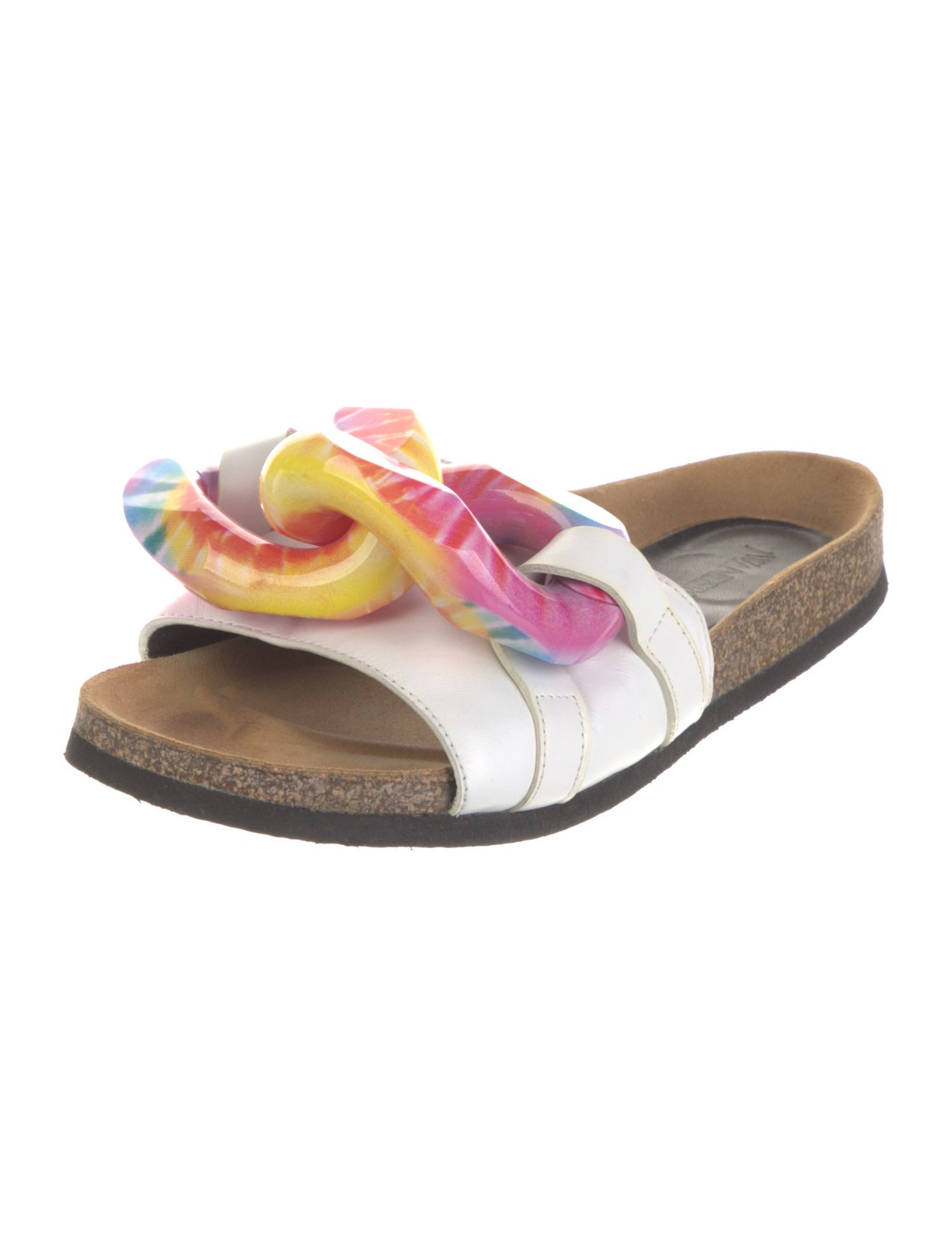 J.W. Anderson Leather Chain-Link Accents Slides