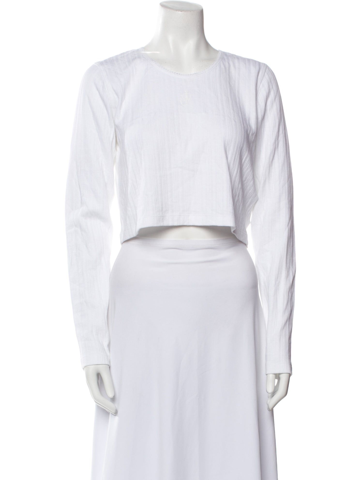 J.W. Anderson Crew Neck Long Sleeve Crop Top