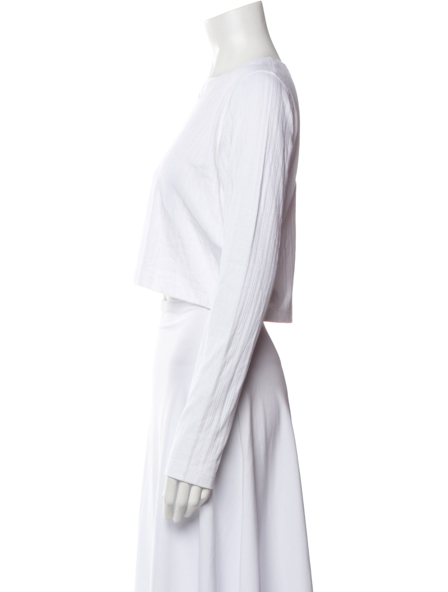 J.W. Anderson Crew Neck Long Sleeve Crop Top