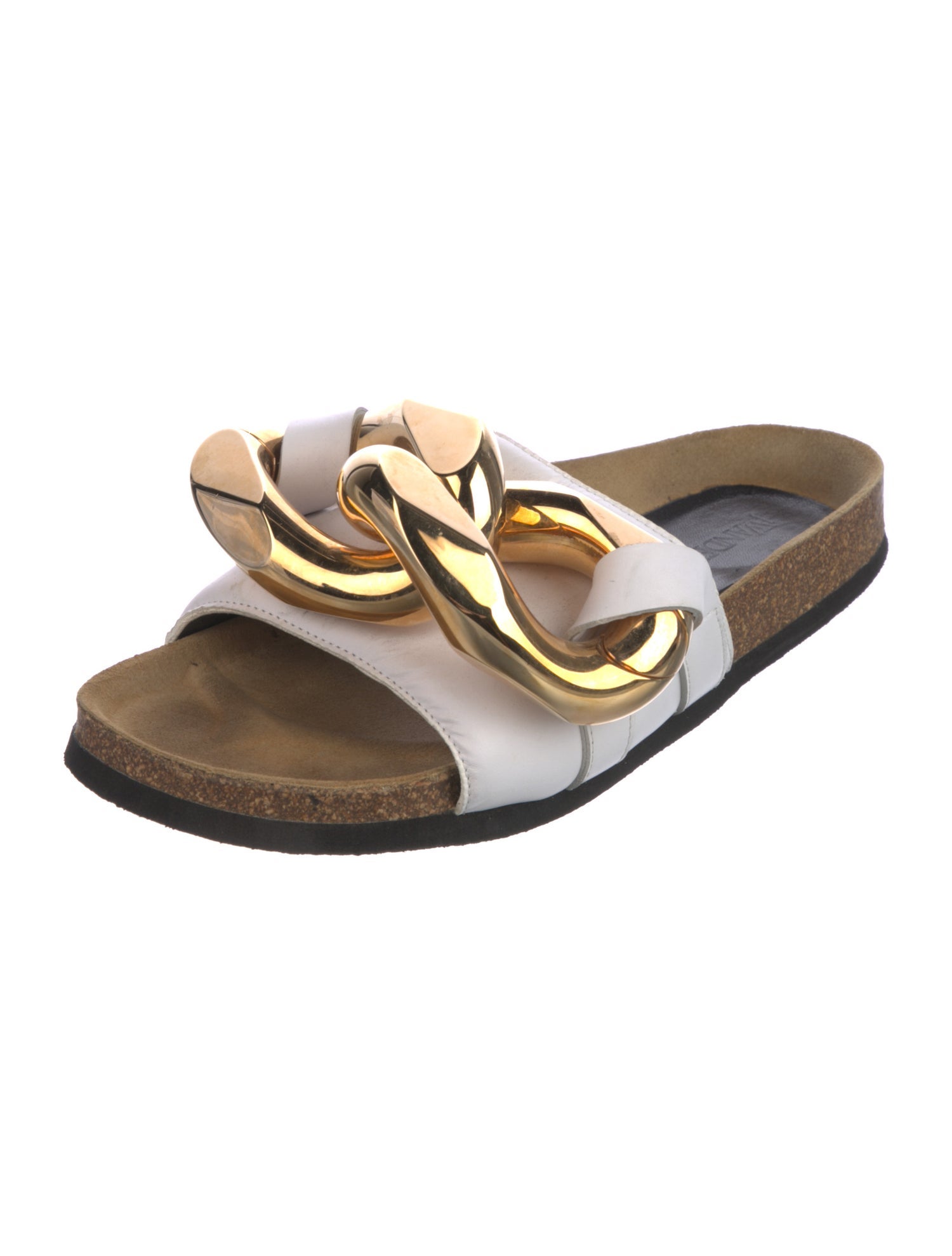 J.W. Anderson Leather Chain-Link Accents Slides