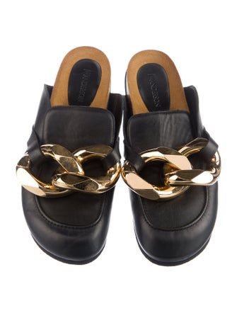 J.W. Anderson Leather Chain-Link Accents Slippers