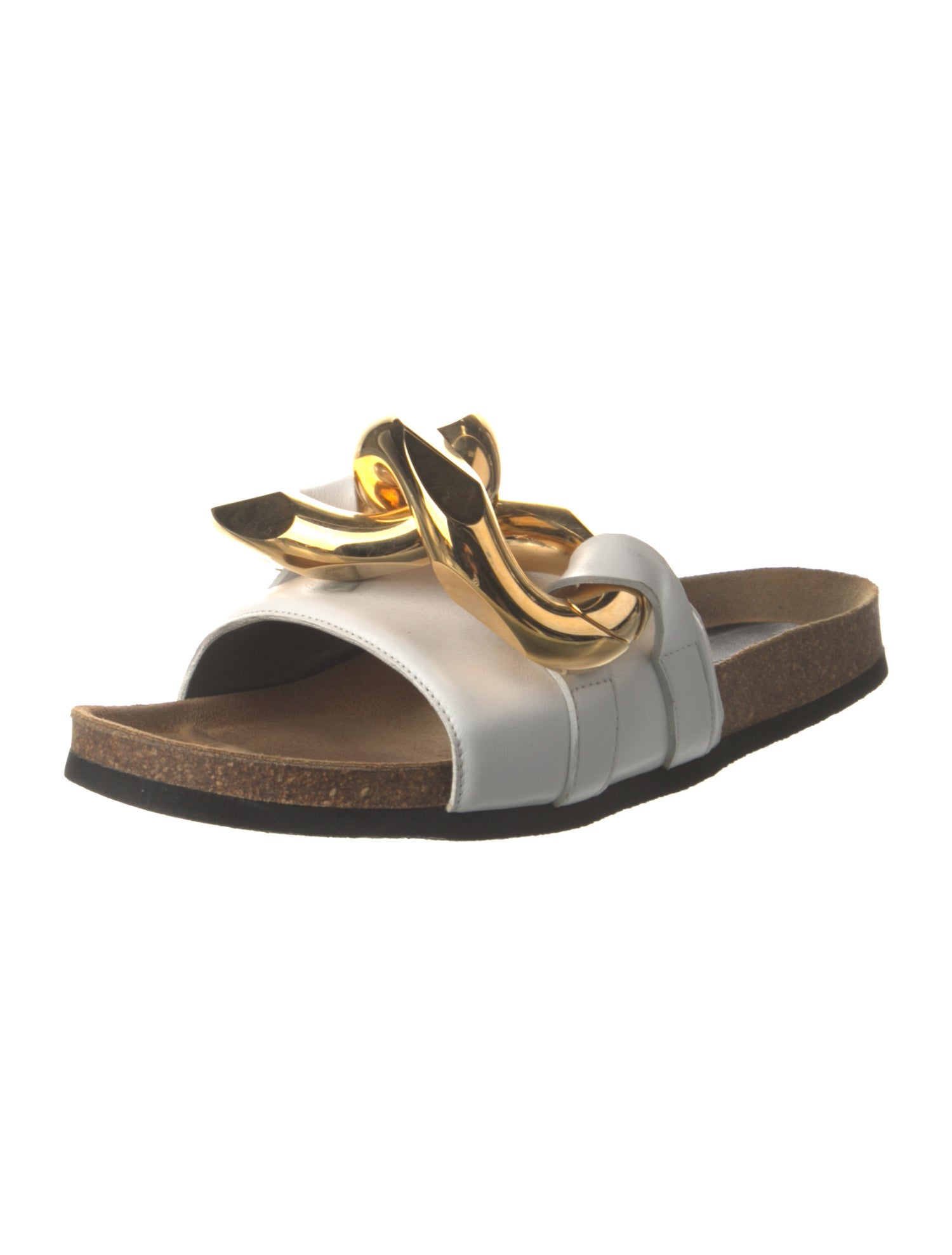 J.W. Anderson Leather Chain-Link Accents Slides