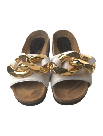 J.W. Anderson Leather Chain-Link Accents Slides