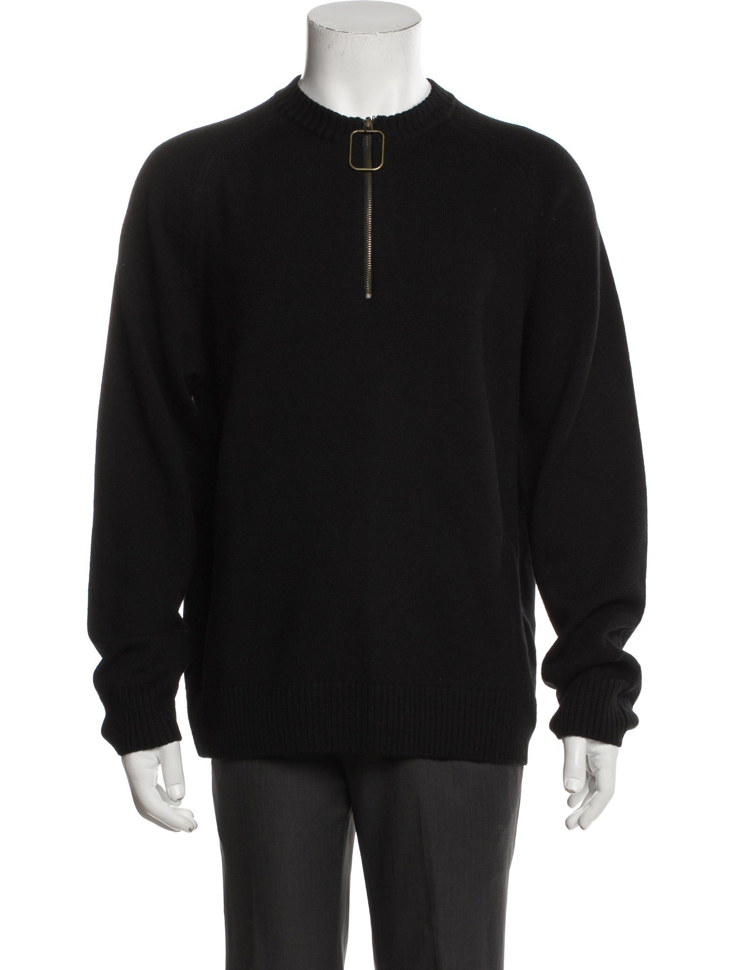 J.W. Anderson Merino Wool Mock Neck Polo Sweater