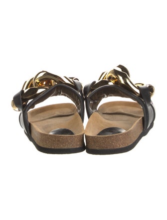 J.W. Anderson Leather Chain-Link Accents Slides