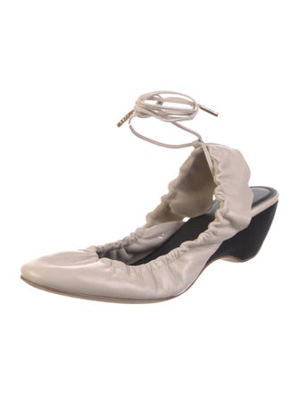 J.W. Anderson Leather Colorblock Pattern Slingback Pumps