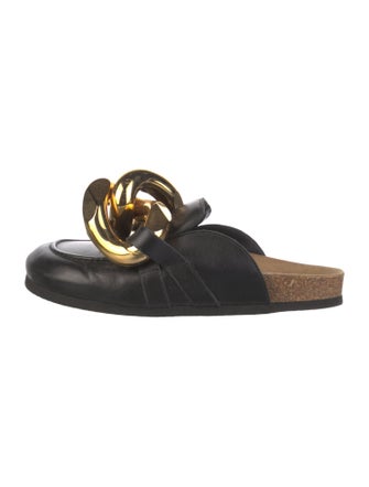 J.W. Anderson Leather Chain-Link Accents Slides