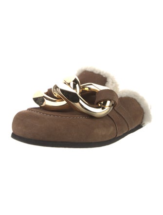 J.W. Anderson Suede Chain-Link Accents Mules
