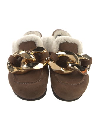 J.W. Anderson Suede Chain-Link Accents Mules