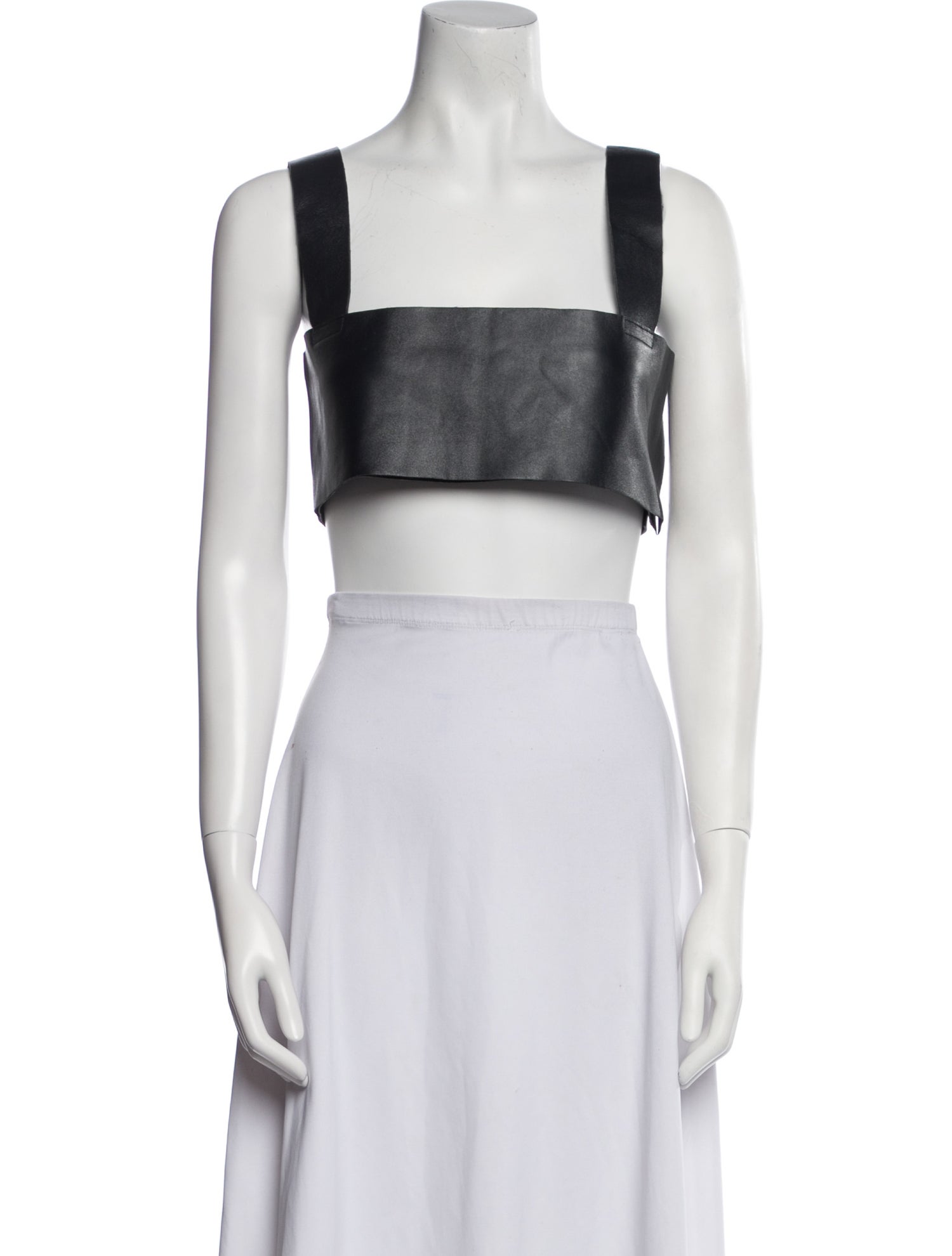 J.W. Anderson Leather Square Neckline Crop Top