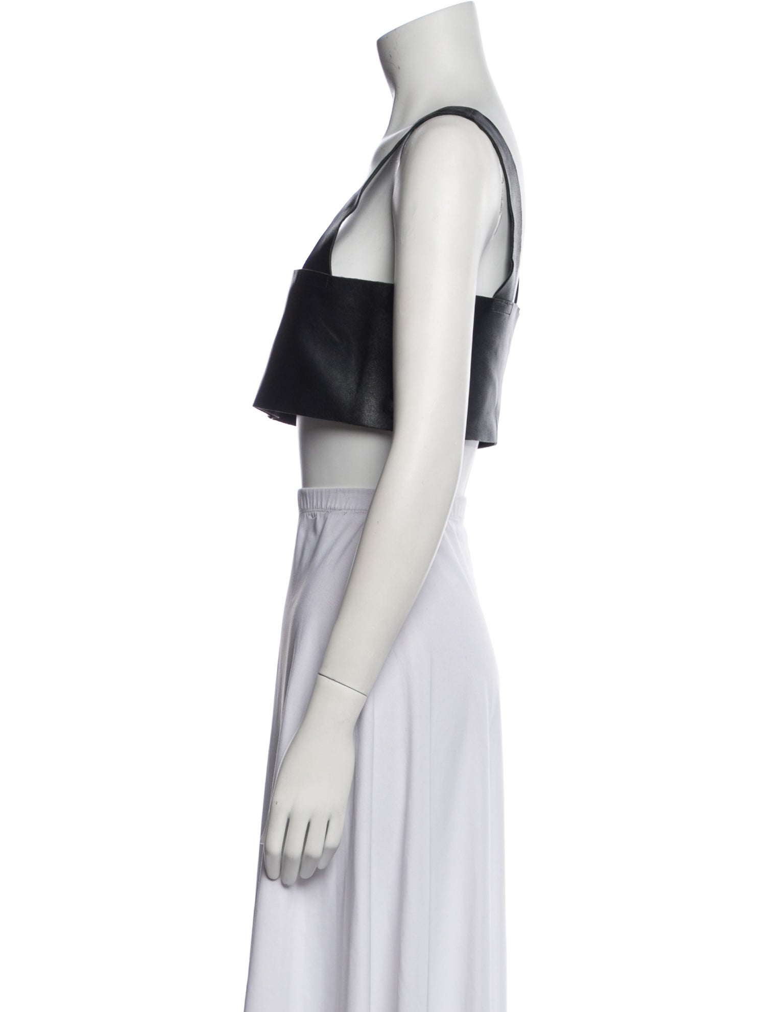 J.W. Anderson Leather Square Neckline Crop Top