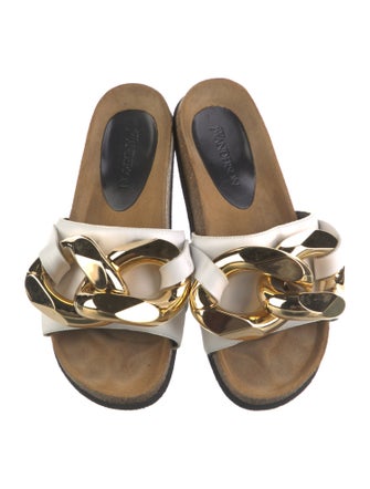 J.W. Anderson Leather Chain-Link Accents Slides