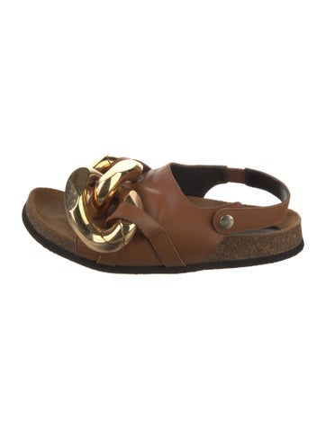 J.w. Anderson Sandals Leather Chain-Link Accents Slingback IT 36 | 6
