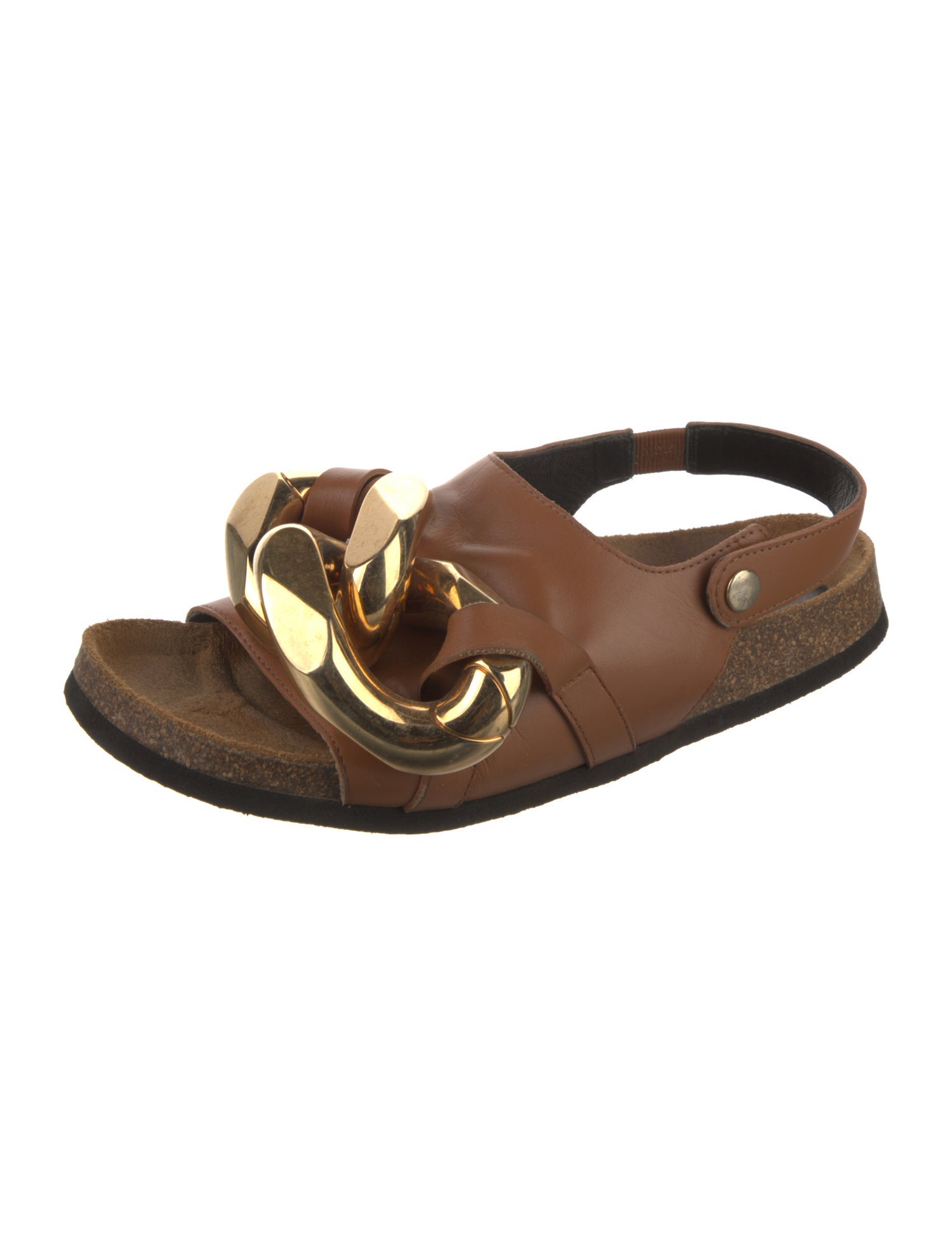 J.W. Anderson Leather Chain-Link Accents Slingback Sandals