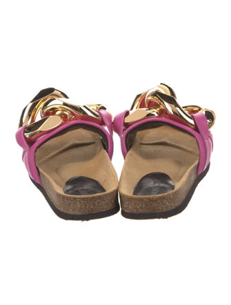 J.W. Anderson Leather Chain-Link Accents Slides