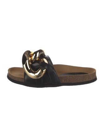 J.W. Anderson Leather Chain-Link Accents Slides