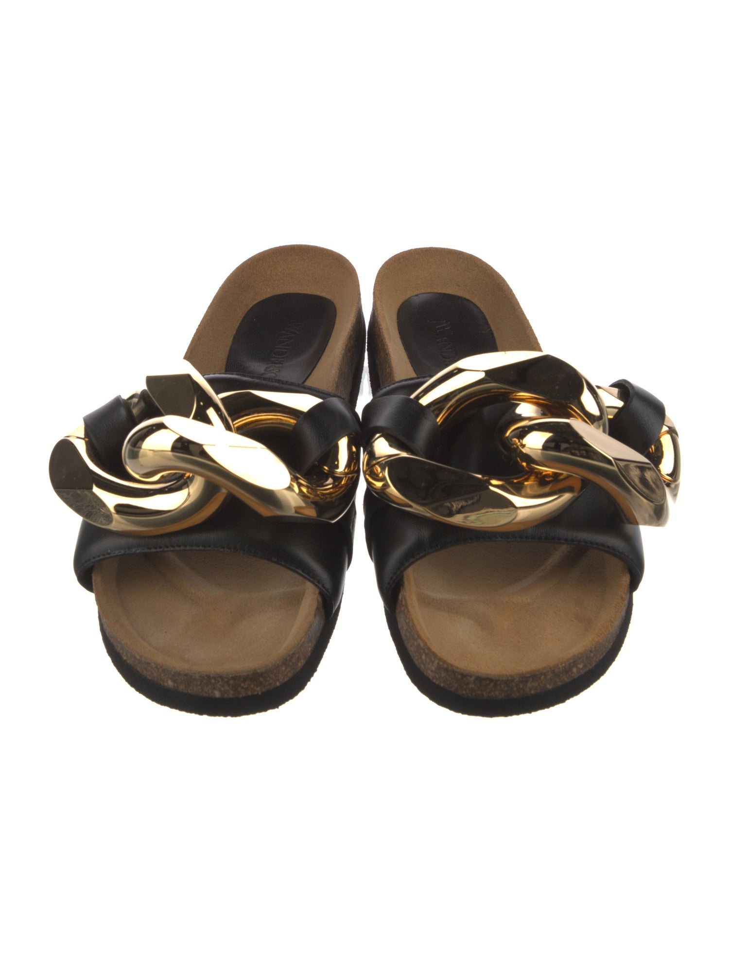 J.W. Anderson Leather Chain-Link Accents Slides