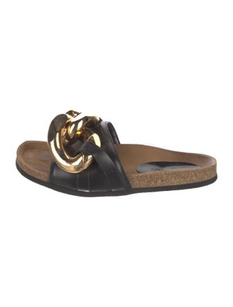 J.W. Anderson Leather Chain-Link Accents Slides