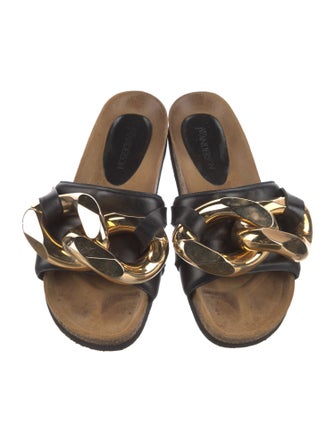 J.W. Anderson Leather Chain-Link Accents Slides