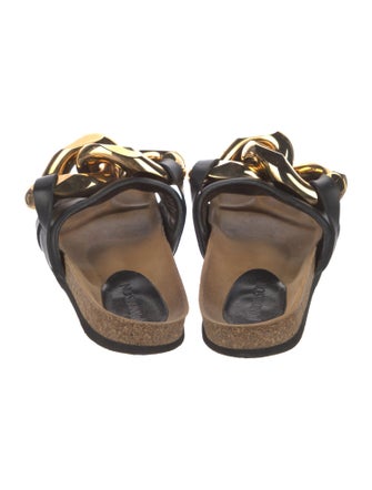 J.W. Anderson Leather Chain-Link Accents Slides