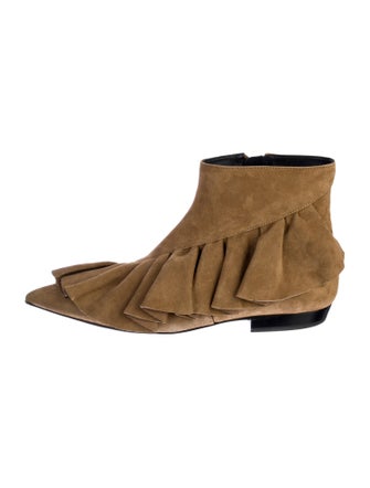 J.W. Anderson Suede Ruffle Embellishment Chelsea Boots