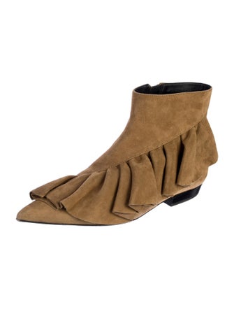 J.W. Anderson Suede Ruffle Embellishment Chelsea Boots