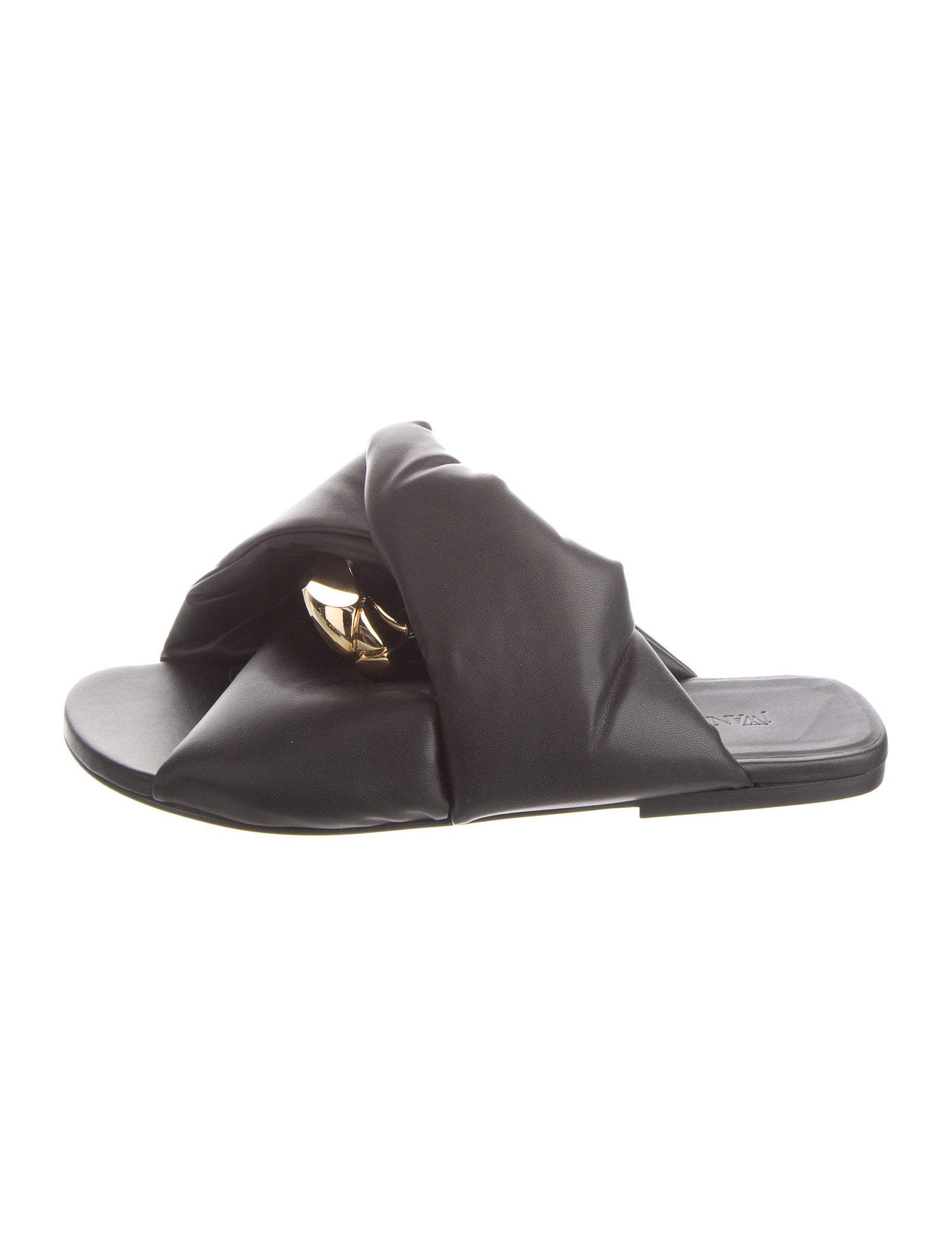 J.W. Anderson Leather Chain-Link Accents Slides