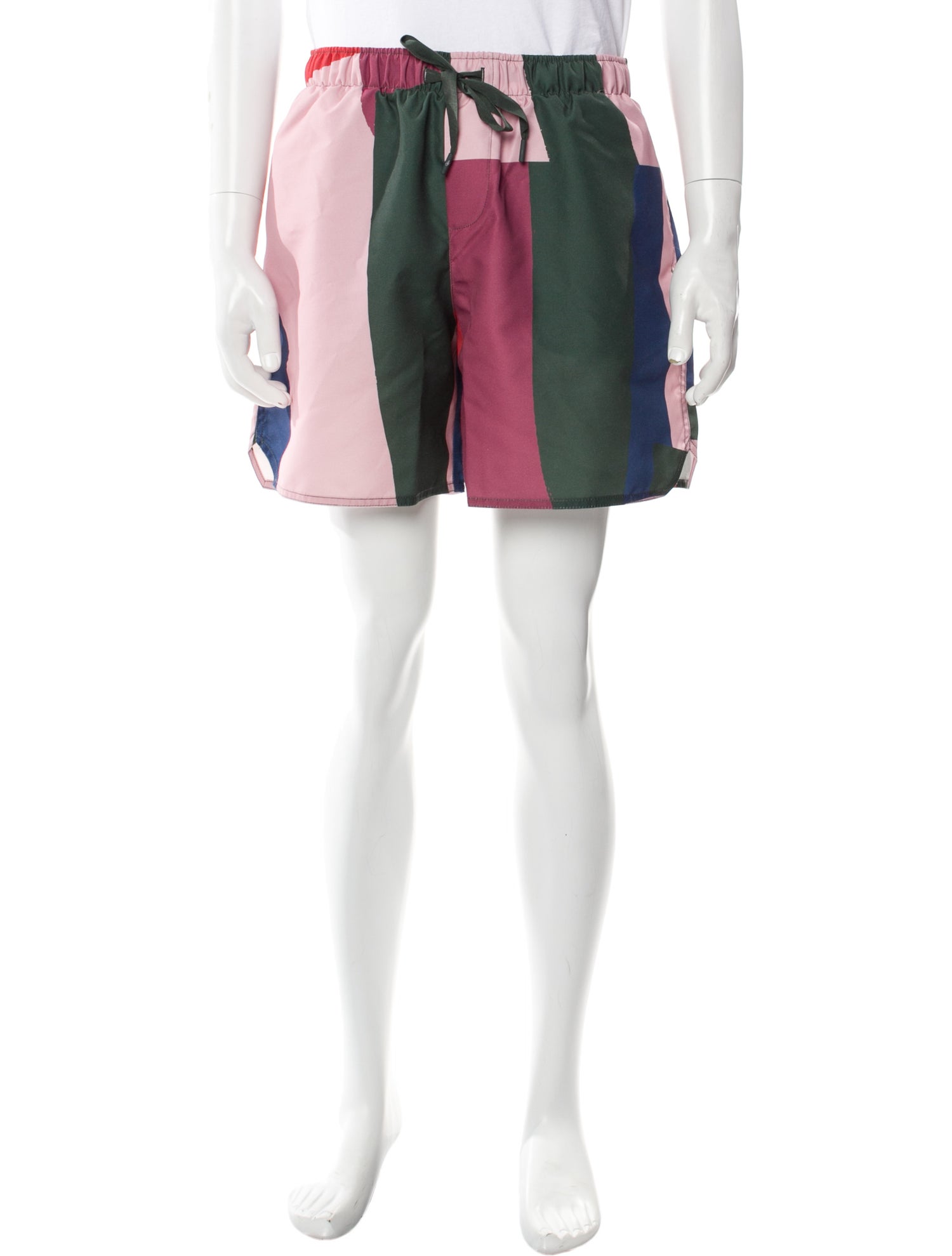 J.W. Anderson Colorblock Pattern Embroidered Accent Swim Trunks w/ Tags