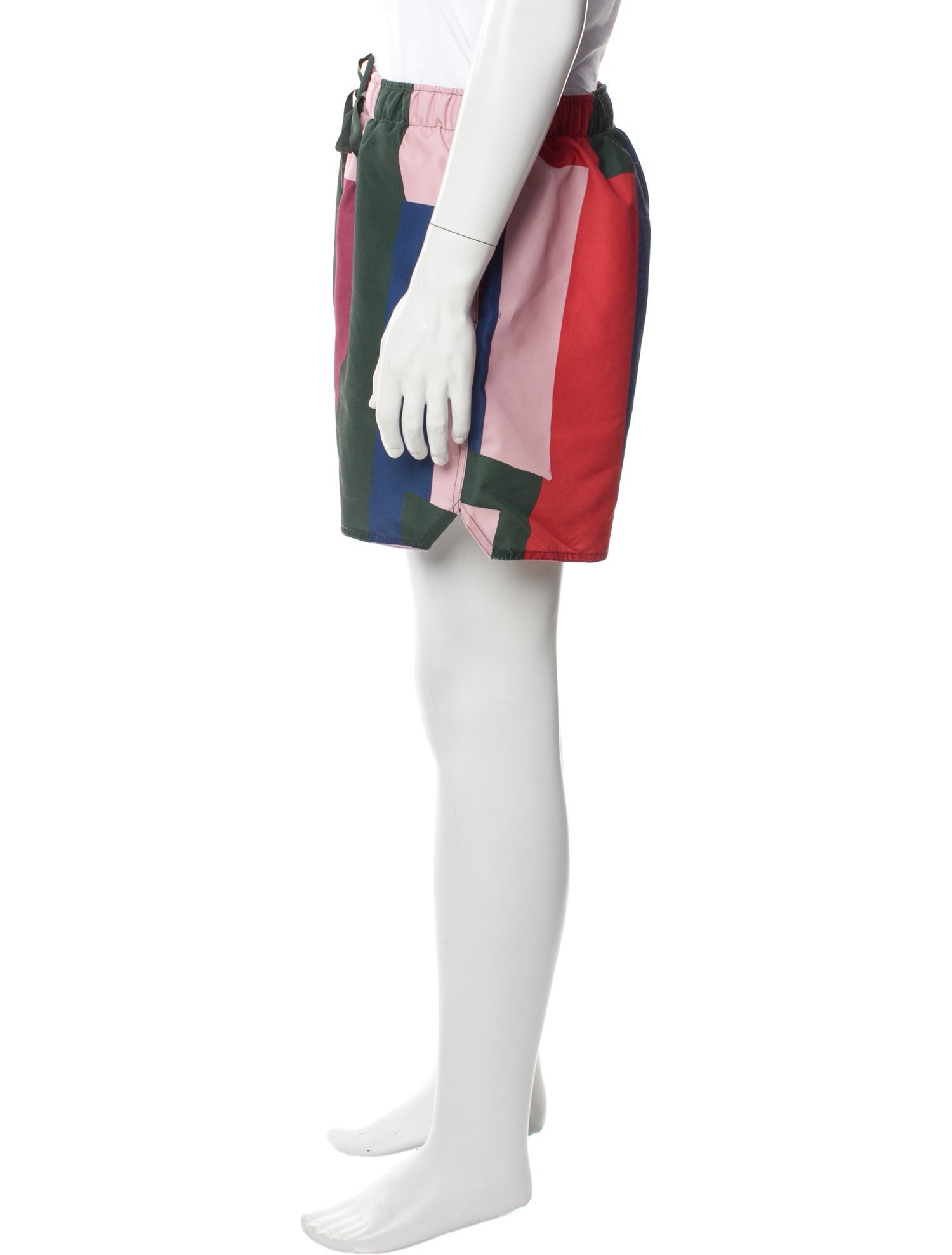 J.W. Anderson Colorblock Pattern Embroidered Accent Swim Trunks w/ Tags