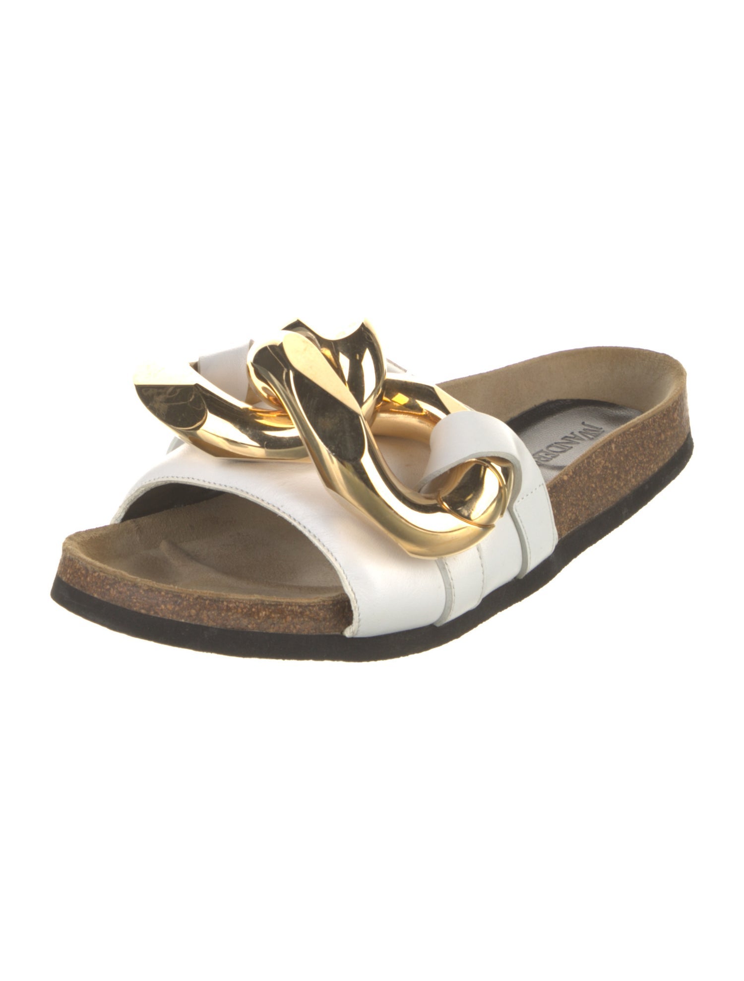 J.W. Anderson Leather Chain-Link Accents Slides