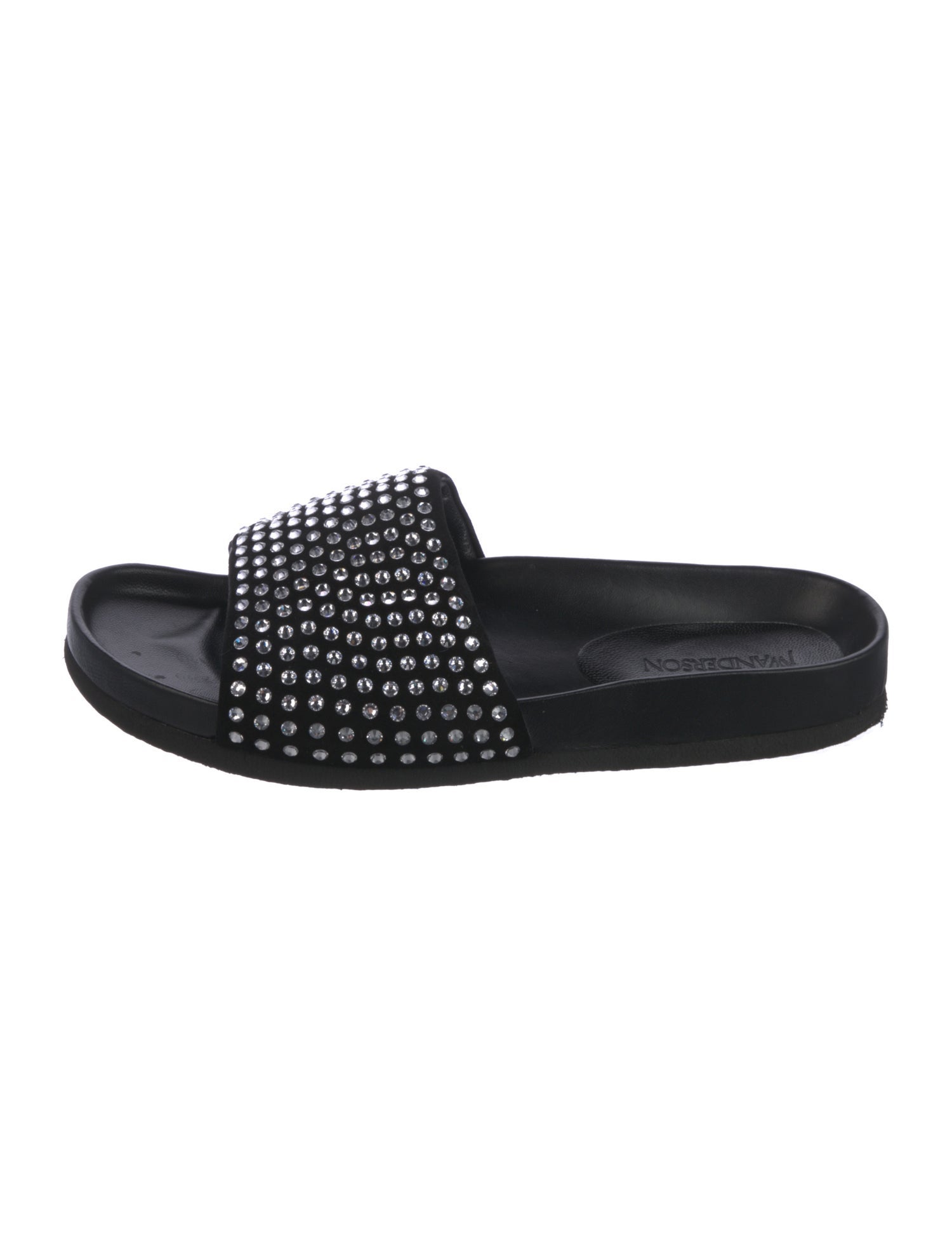 J.W. Anderson Suede Crystal Embellishments Slides