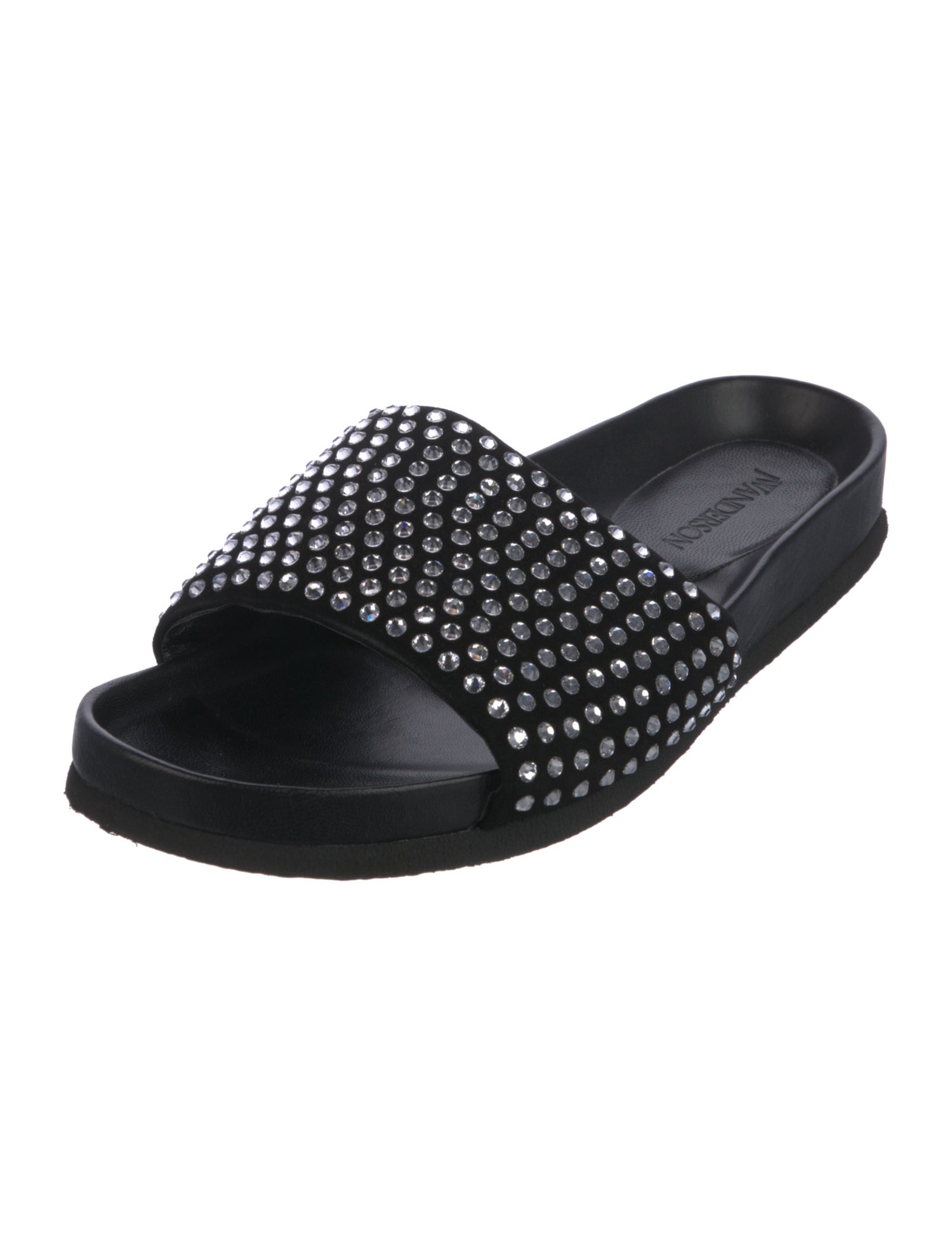 J.W. Anderson Suede Crystal Embellishments Slides