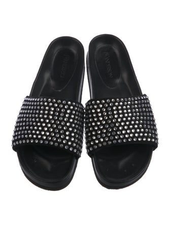 J.W. Anderson Suede Crystal Embellishments Slides