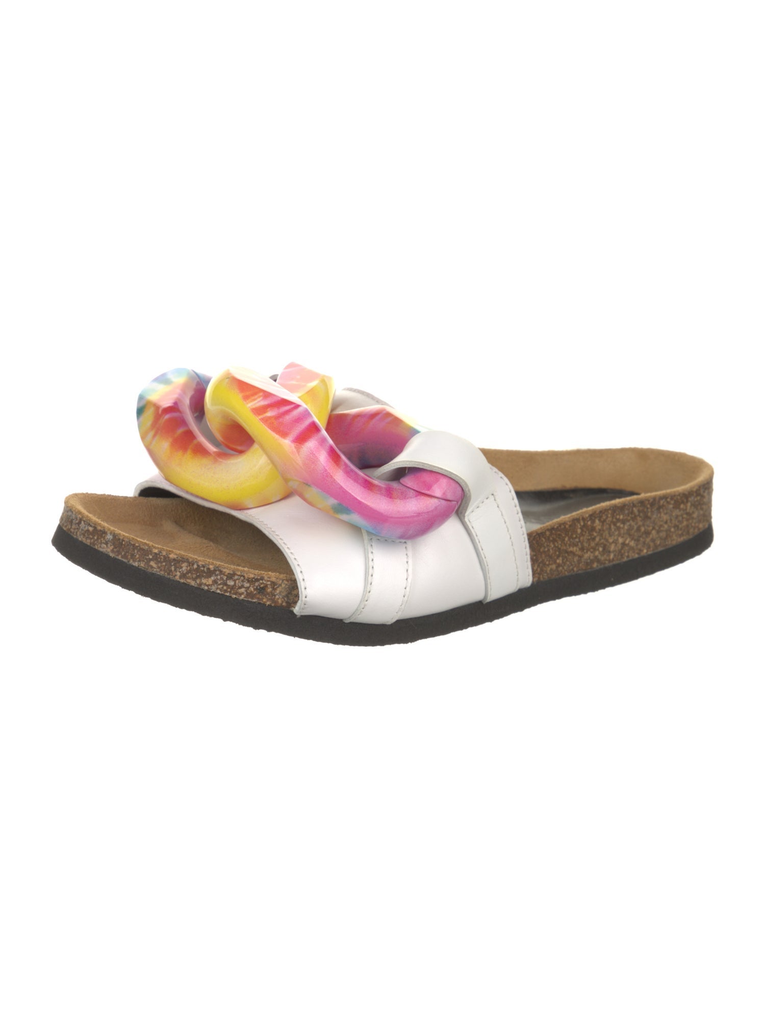 J.W. Anderson Leather Chain-Link Accents Slides