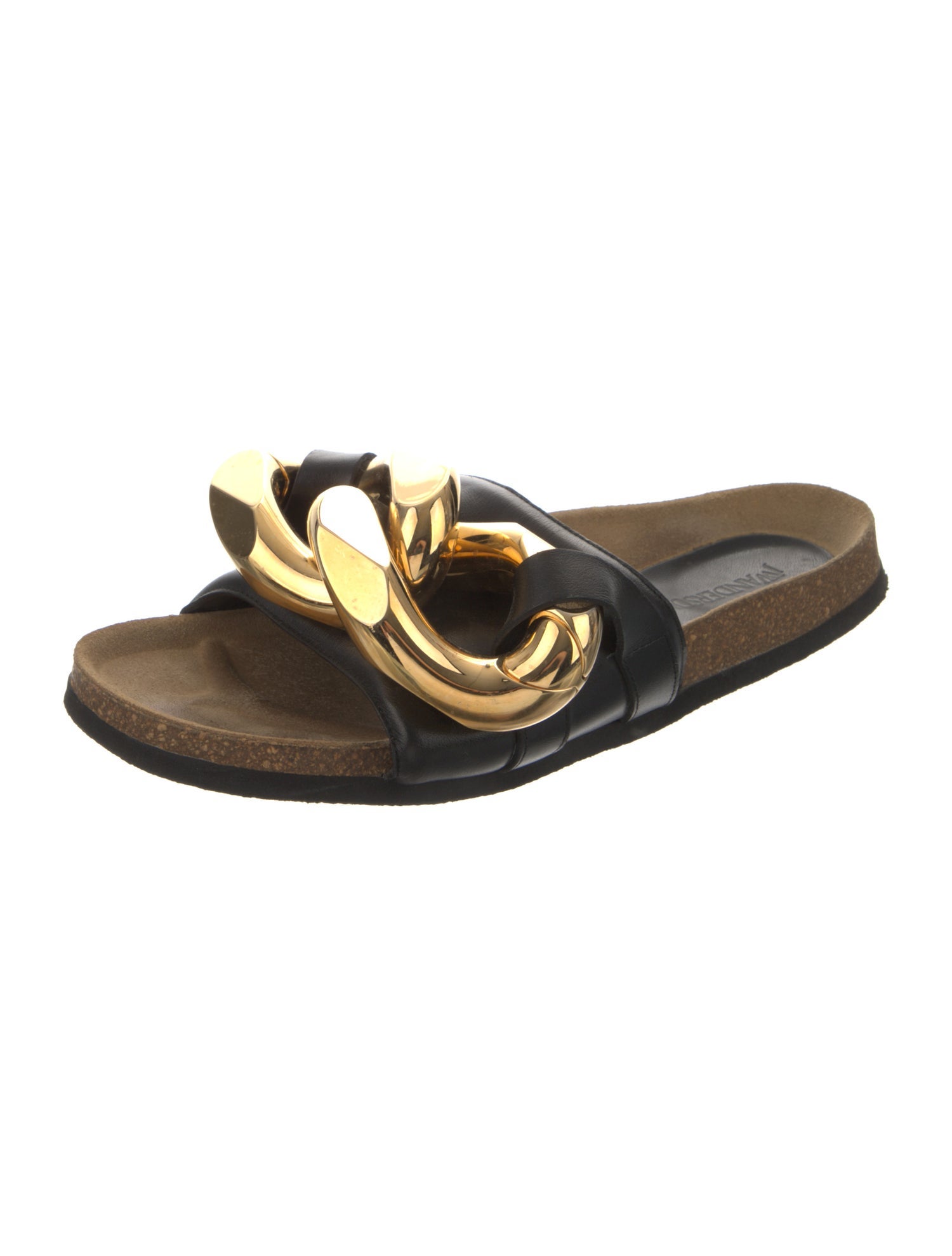 J.W. Anderson Leather Chain-Link Accents Slides