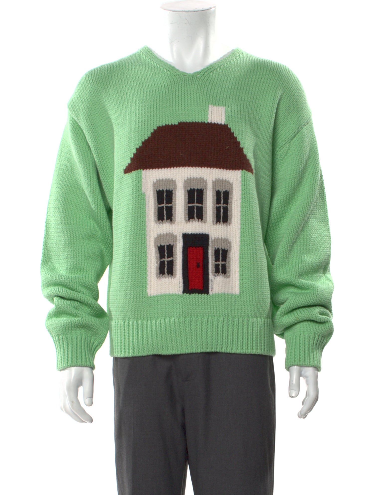 J.W. Anderson Graphic Print V-Neck Pullover