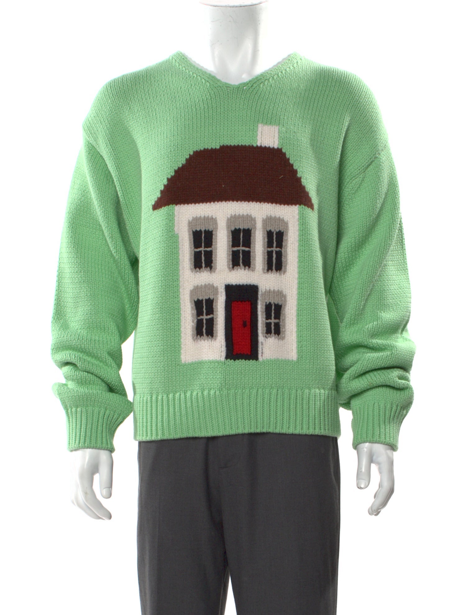 J.W. Anderson Graphic Print V-Neck Pullover