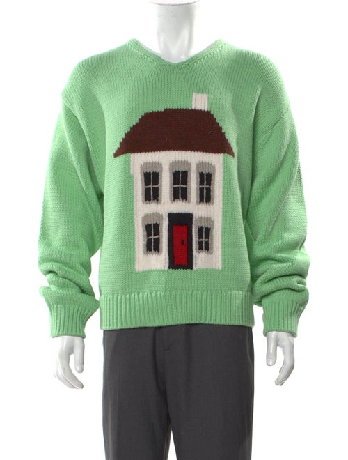 J.W. Anderson Graphic Print V-Neck Pullover