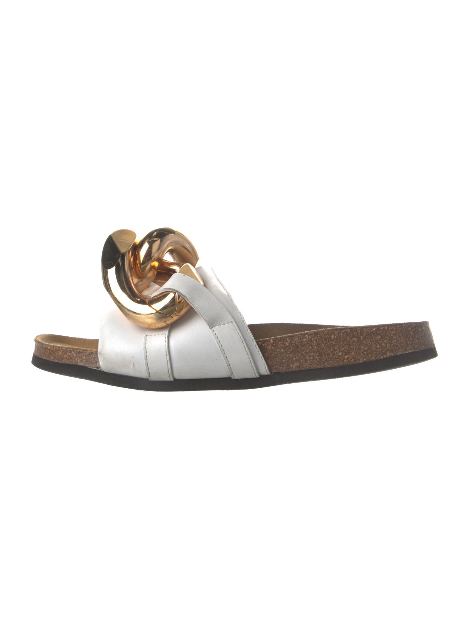 J.W. Anderson Leather Chain-Link Accents Slides