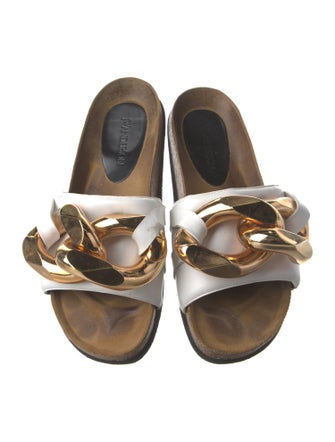 J.W. Anderson Leather Chain-Link Accents Slides